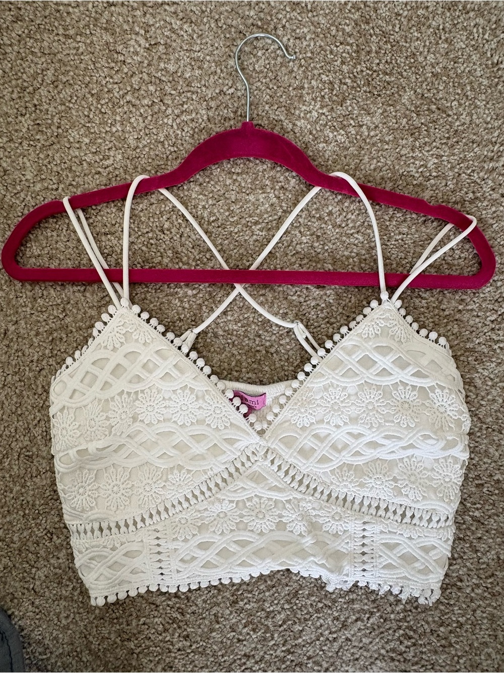 miami White Lace Camisole Bralette